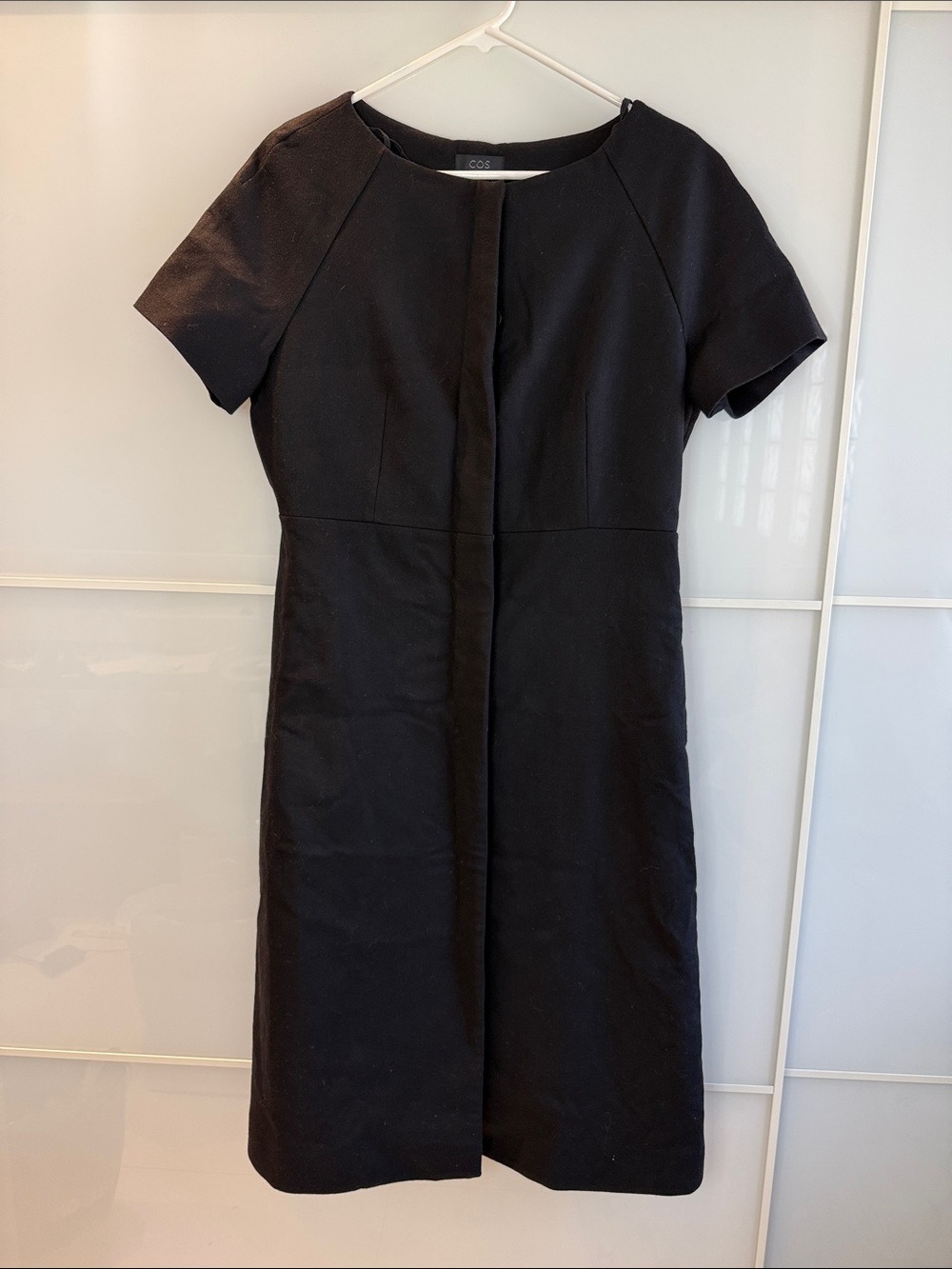 COS Black Short-Sleeve Midi Dress